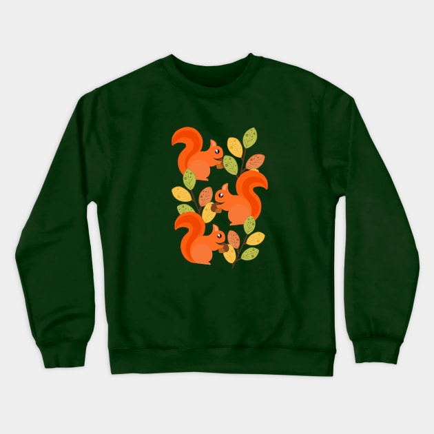 Three Busy Squirrels In A Tree Crewneck Sweatshirt by LittleBunnySunshine